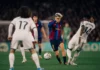 Dua Gol Mbappe Bawa Real Madrid Menang 2-1, Barcelona Kalah Perdana Pemain Barcelona menguasai bola saat menghadapi pemain Real Madrid di lapangan